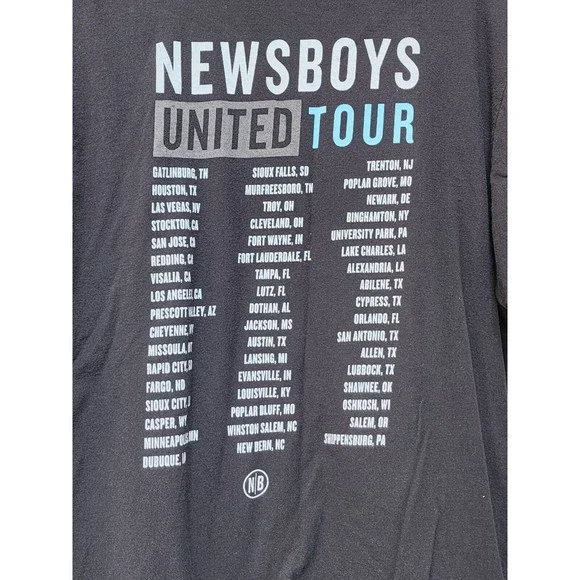 Newsboys United World Tour 2019 Christian Rock Black T-Shirt XL - Picture 4 of 4